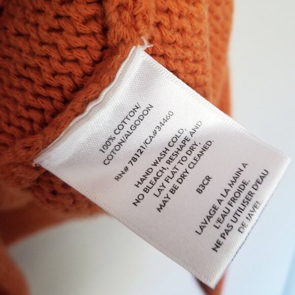 Eileen Fisher 100% Cotton Knit Round Neck Pullover Sweater Size L Coastal Orange - Picture 7 of 13